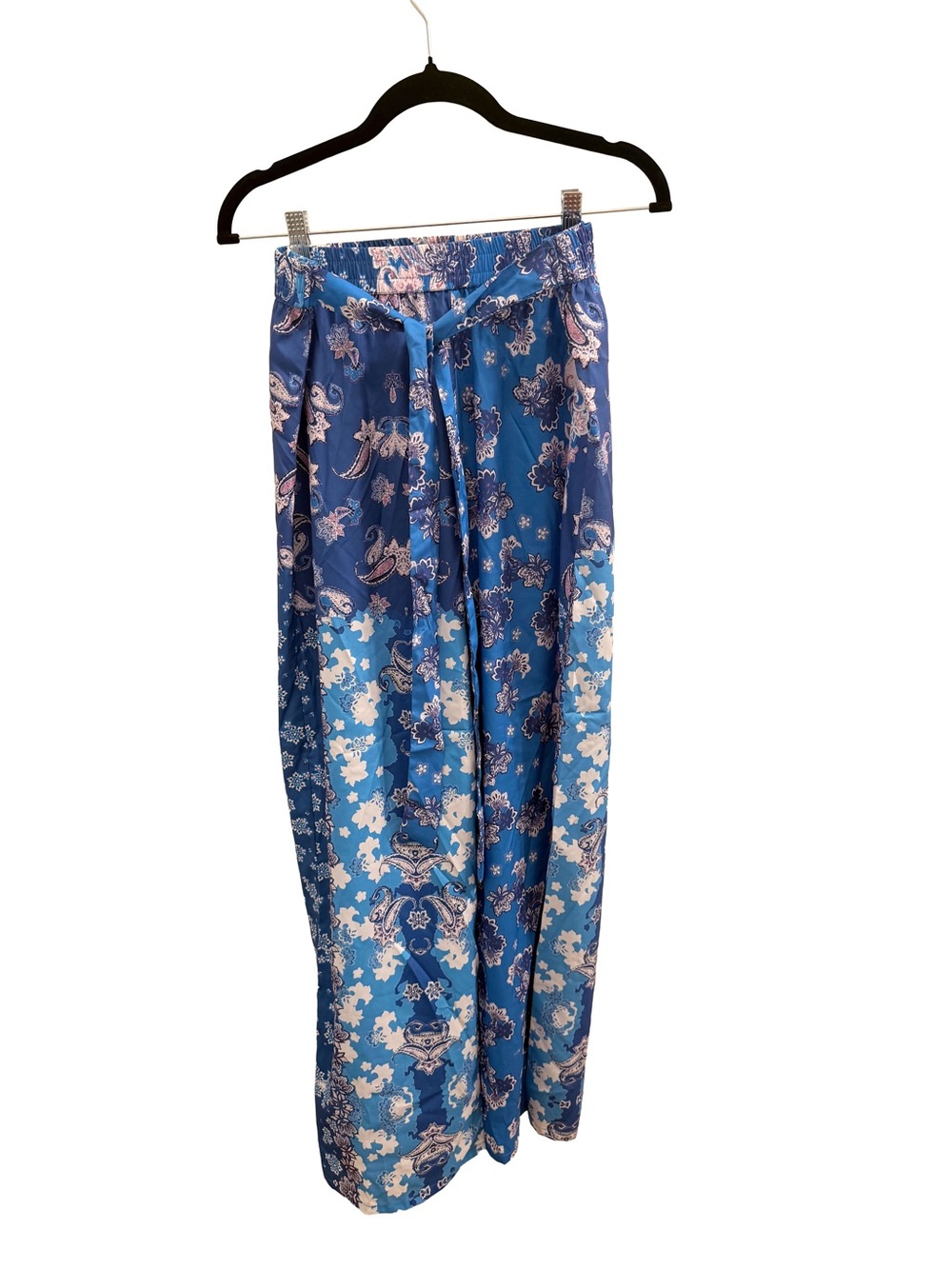 Rachel Zoe Blue Floral Wide-Leg Pants